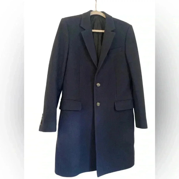 AMI Paris Wool and Cashmere Blend Navy Blue Coat Sz M - Picture 2 of 14